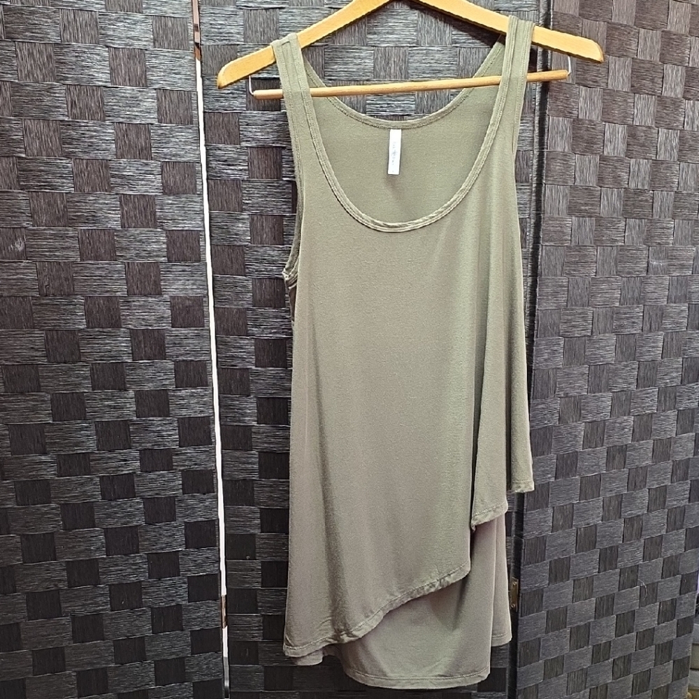 Asymmetrical Olive Green Women's Nursing Top